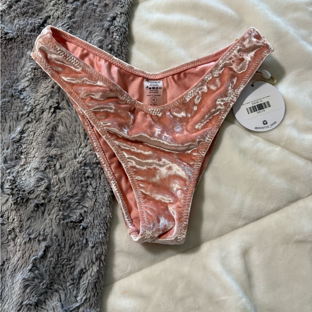 Montce Lulu Pink Velvet Bikini Bottom
